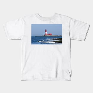 Longstone Lighthouse on the Farne Islands, Northumberland, UK Kids T-Shirt